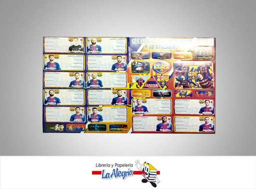 [9790540559885] ETIQUETA ESCOLAR 14 UNIDADES BARCELONA MARCA S/M   