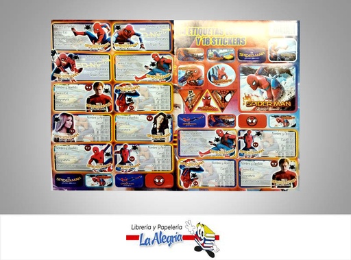 [9790545000887] ETIQUETA ESCOLAR 14 UNIDADES SPIDERMAN MARCA S/M   