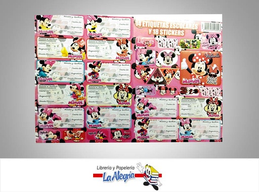 [9790545146943] ETIQUETA ESCOLAR 14 UNIDADES MINNIE MARCA S/M   