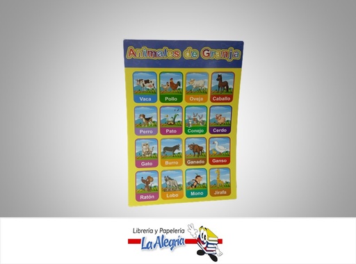 [AFEDUCTIVO03] AFICHE EDUCATIVO ANIMALES GRANJA 42X28CM MARCA S/M