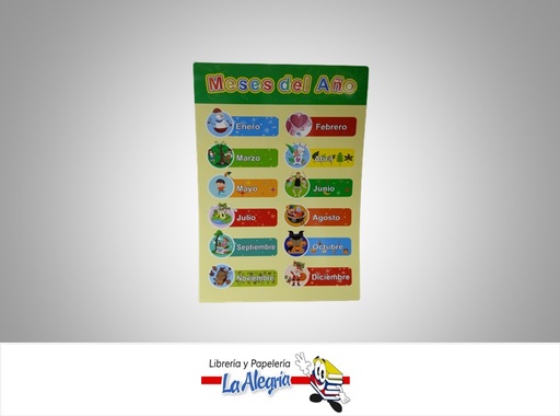 [AFEDUCTIVO05] AFICHE EDUCATIVO MESES DEL AÑO 42X28CM MARCA S/M