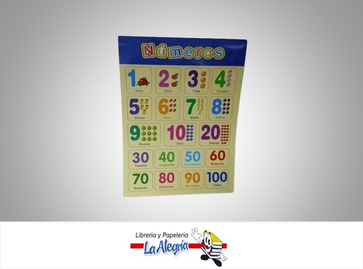 [AFEDUCTIVO14] AFICHE EDUCATIVO NUMEROS 42X28CM MARCA S/M