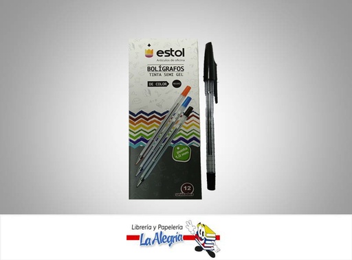[ALETING] BOLIGRAFO TRANSP C/TAPA NEGRO UND MARCA ESTOL   