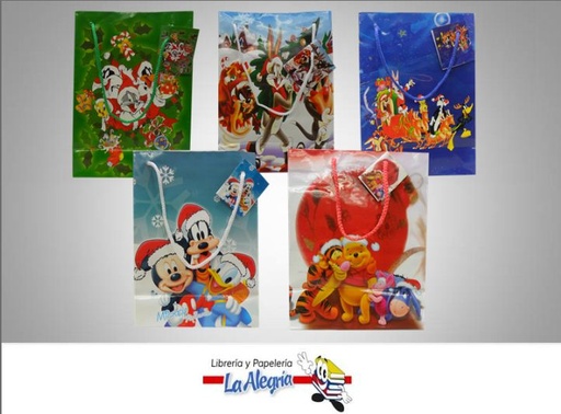 [B15PN] BOLSA DE REGALO 20X14 D/NAVIDAD MARCA REYNO   