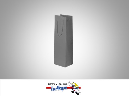 [B1MP50] BOLSA DE REGALO BOTELLA 12X35X8 CM PLATA MARCA S/M