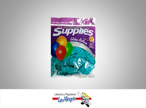 [BALLOON065] GLOBO R12 ESTANDAR TURQUESA UND MARCA SM   