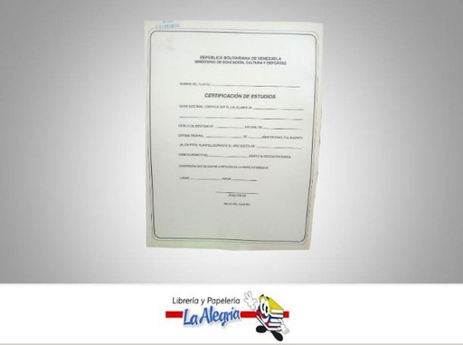 [BCC050] CERTIFICADO DE ESTUDIOS 21X29 CM      EDITORIAL CERTIFICADO DE ESTUDIOS