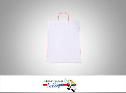 [BK18X26016] BOLSA KRAFT 18X26X4 CM BLANCO UND MARCA S/M   