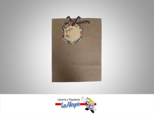 [BKN44] BOLSA DE REGALO KRAFT 17X19X9.5 CM UND MARCA S/M