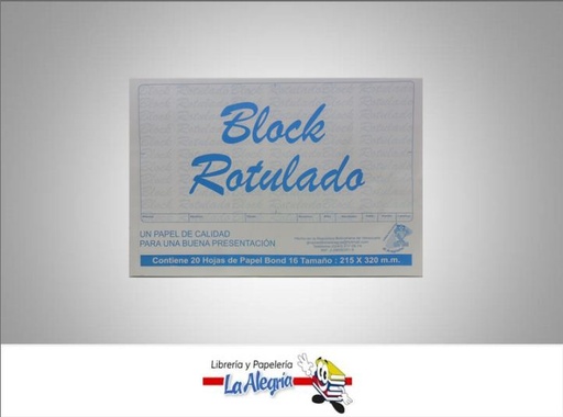 [BLO100] BLOCK ROTULADO BOND 21.5X32CM 20H 75GR MARCA EL ARAGUEÑO