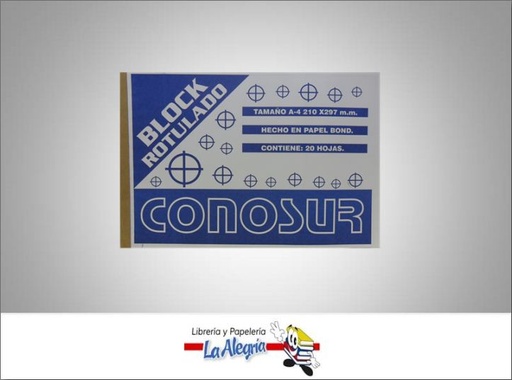 [BLO17] BLOCK BOND ROTULADO A4 20H 75GR MARCA CONOSUR   
