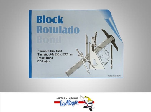 [BLO19] BLOCK BOND ROTULADO A4 20H 75GR DIN 823 MARCA DISPECA   