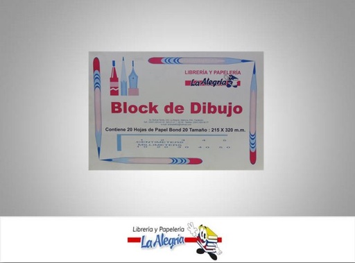 [BLO500] BLOCK BOND S/ROTULAR A4 20H 75GR MARCA LA ALEGRIA   