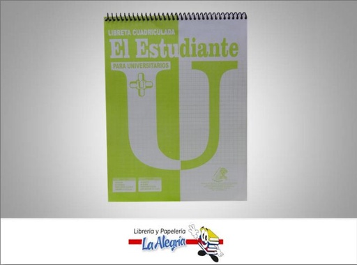 [BLOCU01] BLOCK NOTA CUADRICULADO ESPIRAL 40H CART MARCA EL ARAGUEÑO   