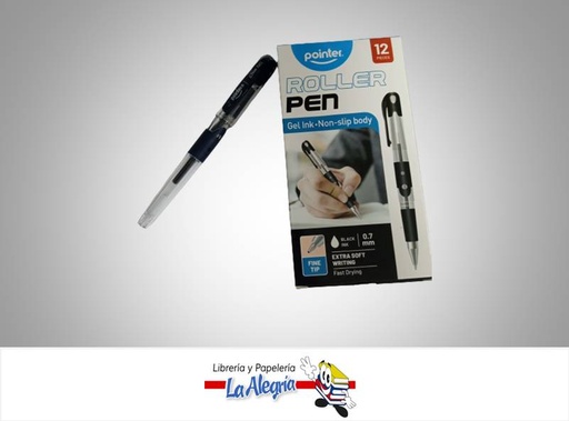 [7453010050108] BOLIGRAFO ROLLER GEL GIP1025BK 0.7MM UND MARCA POINTER   
