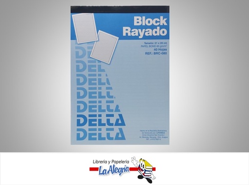 [BRC080] BLOCK NOTA RAYADO ENGOMADO 40H CARTA MARCA DELTA   