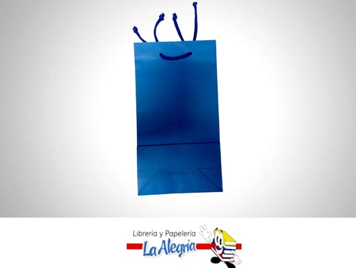 [BU10010] BOLSA DE REGALO KRAFT 14 X 25CM AZUL INTENSO MARCA CROMO DISEÑOS