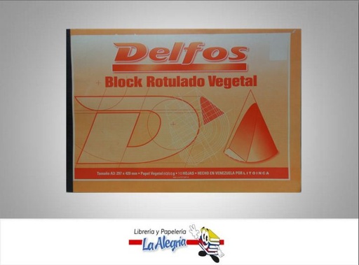 [BVRA03] BLOCK VEGETAL ROTULADO A3 10H MARCA DELFOS   