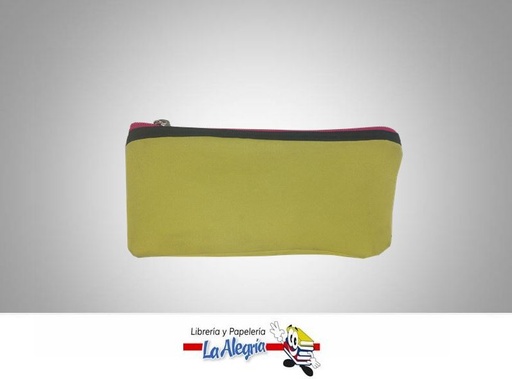 [CART020] CARTUCHERA TELA C/CIERRE 20X10CM AMARILL MARCA VANGO   