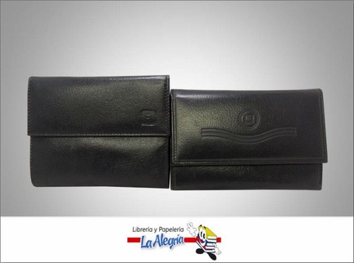 [CARTE5] CARTERA DE CUERO P/DAMA NEGRO MARCA S/M   