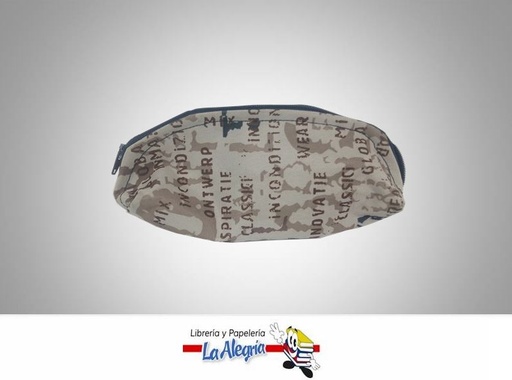 [CARTU41] CARTUCHERA TELA C/CIERRE 19X6CM BEIGE MARCA S/M   