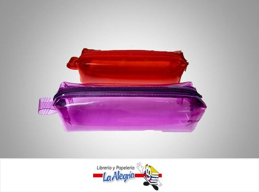 [CARTUCHERATRANS] CARTUCHERA PVC 19X8 CM COLOR SURTIDO MARCA S/M   