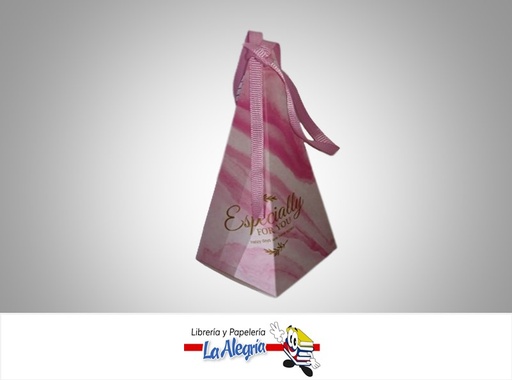 [CB85MINIEST] CAJA CARTON TRIANGULO 14X6X6 FUCSIA UND MARCA S/M