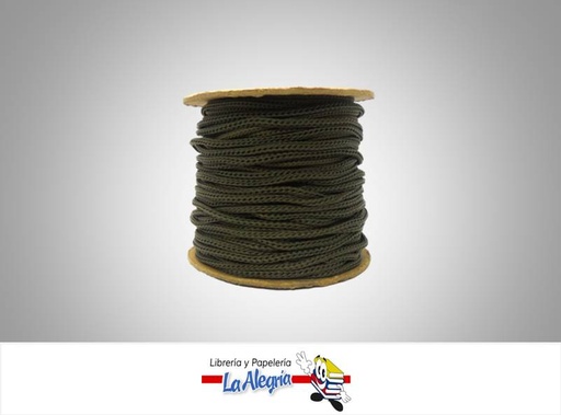 [CD003077] CORDON DE SEDA 3MM VERDE OLIVA XMETRO MARCA S/M   