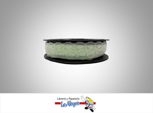 [CE17MM074] CINTA ENCAJE 17MM VERDE MENTA XMETRO MARCA S/M   
