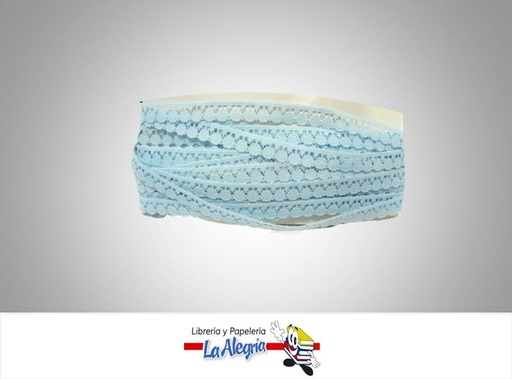 [CEN039] CINTA ENCAJE 12MM AZUL CIELO XMETRO MARCA S/M   