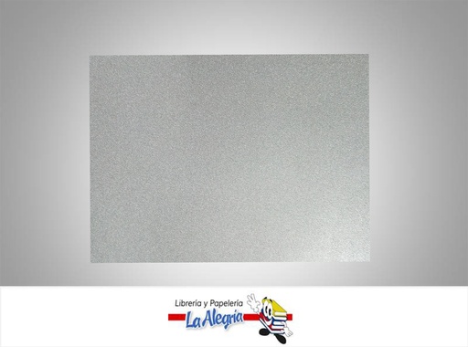 [CES01950X70] CARTULINA ESCARCHADA MICRO METALIZADA 50X70 PLATEADO UND 350GR  MARCA S/M