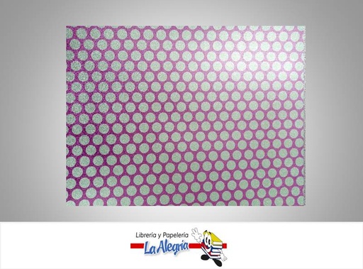 [CF00306] CARTULINA MICRO ESCARCHADA ESTAMPADA 50X70CM LUNAR LILA UND MARCA S/M
