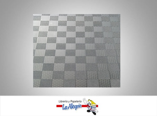 [CF01701] CARTULINA MICRO ESCARCHADA ESTAMPADA 50X70CM CUADRO/BISELADO PLATA MARCA S/M
