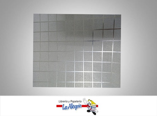 [CF02001] CARTULINA MICRO ESCARCHADA ESTAMPADA 50X70CM CUADRO PLATA UND MARCA S/M