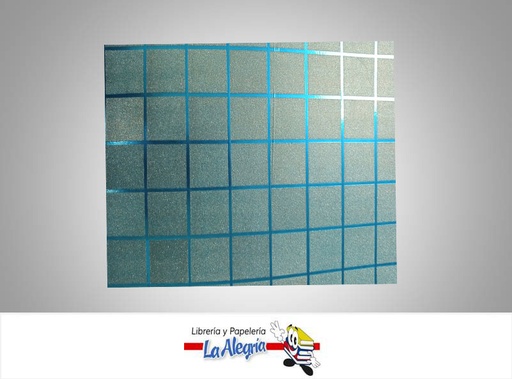[CF02013] CARTULINA MICRO ESCARCHADA ESTAMPADA 50X70CM CUADRO TURQUESA UND MARCA S/M