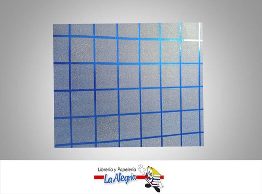 [CF02014] CARTULINA MICRO ESCARCHADA ESTAMPADA 50X70CM CUADRO MORA AZUL UND MARCA S/M
