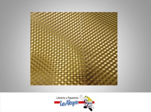 [CF02802] CARTULINA MICRO ESCARCHADA TRAMADO DORADO UND MARCA S/M