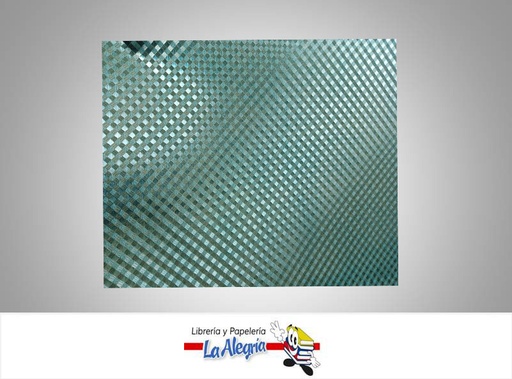 [CF02813] CARTULINA MICRO ESCARCHADA TRAMADO TURQUESA UND MARCA S/M