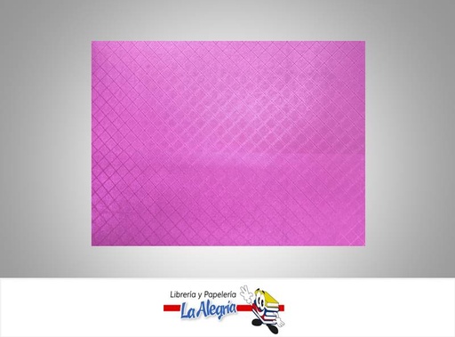 [CF06008] CARTULINA MICRO ESCARCHADA ESTAMPADA 50X70CM CUADROS FUCSIA UND MARCA S/M