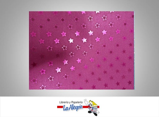[CF07208] CARTULINA MICRO ESCARCHADA ESTRELLA FUCSIA UND MARCA S/M