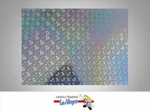 [CHOL0350X70] CARTULINA DOBLE FAZ HOLOGRAFICA 50X70 MARIPOSA PLATA 230GR  MARCA S/M