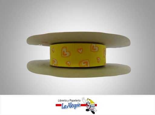 [CIN024T20401] CINTA GROSS 22MM AMARILLO/CORAZON XMETRO MARCA S/M   