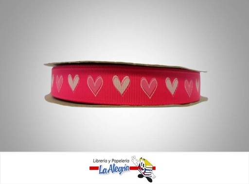 [CIN024T50201] CINTA GROSS 16MM FUCSIA/CORAZON XMETRO MARCA S/M   