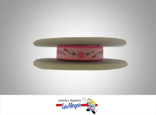 [CIN024T50301] CINTA GORSS 16MM ROSADO/FLOR XMETRO MARCA S/M   