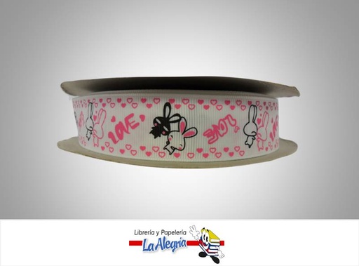 [CIN024T60401] CINTA GROSS 25MM BLANCO/ROSADO/CONEJO XM MARCA S/M   