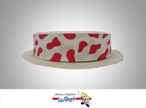 [CIN024T60501] CINTA GROSS 25MM BLANCO/ROJO/MANCHA XMTR MARCA S/M   