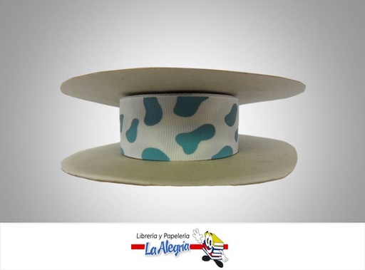 [CIN024T60503] CINTA GROSS 25MM BLANC/AZUL CE/MANCHA XM MARCA S/M   