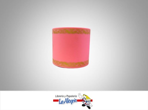 [CINT18675MM061] CINTA PERGAMINO DECORADA 75MM ROSADO XME MARCA S/M   