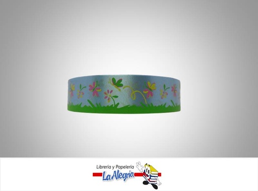 [CINT3502008] CINTA ESTAMPADA BABY 35MM AZUL/JARDIN XM MARCA BOLIS   