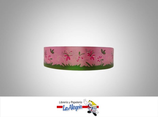 [CINT3502061] CINTA ESTAMPADA BABY 35MM ROSADO/JARD XM MARCA BOLIS   